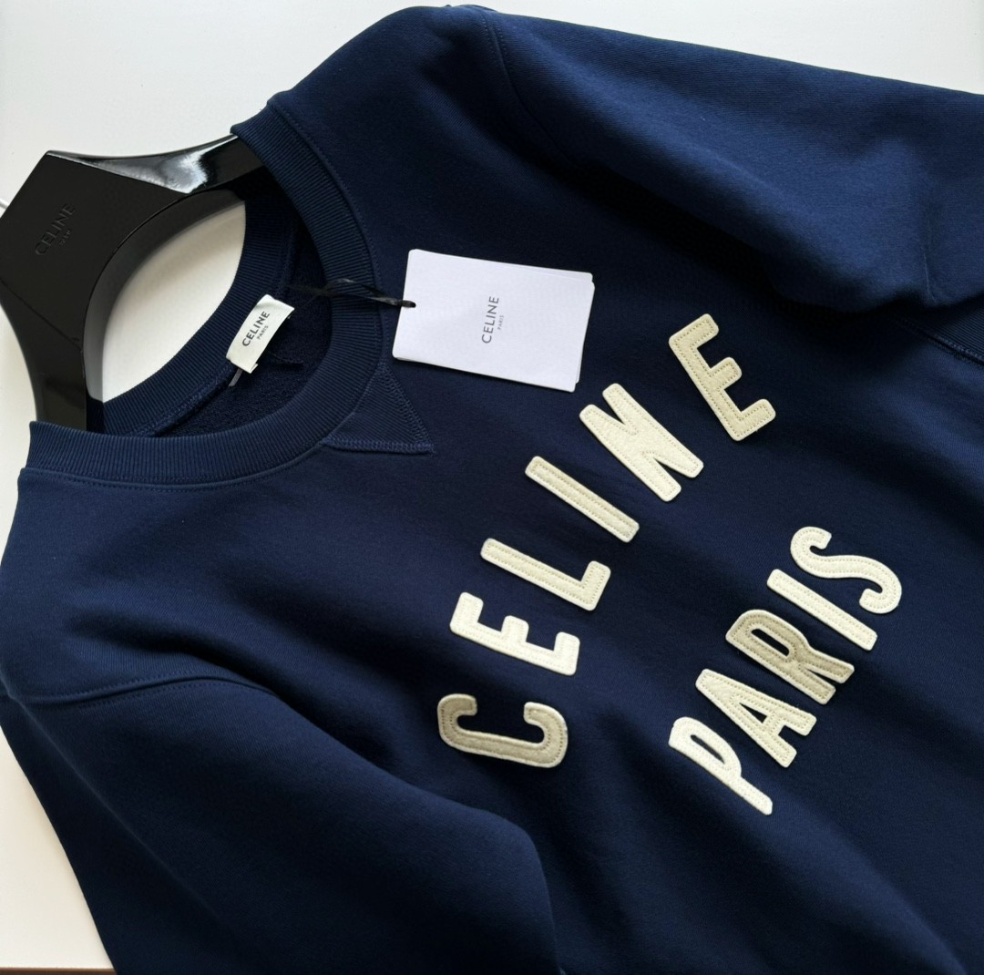 CELINE 赛琳 刺绣章仔卫衣 长袖 海军蓝 B0 2Y43E649W-07YC