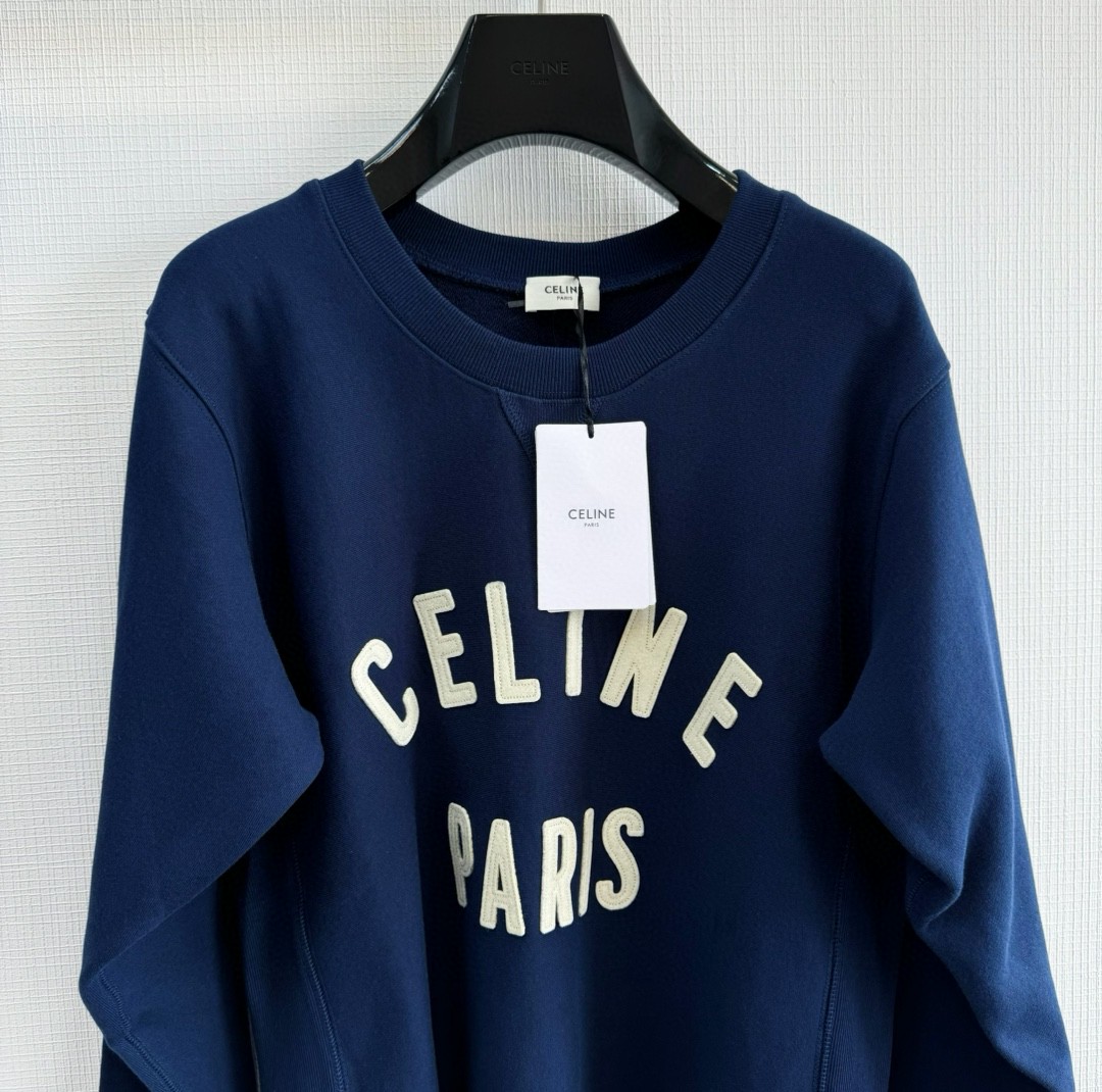 CELINE 赛琳 刺绣章仔卫衣 长袖 海军蓝 B0 2Y43E649W-07YC