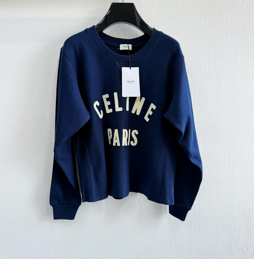 CELINE 赛琳 刺绣章仔卫衣 长袖 海军蓝 B0 2Y43E649W-07YC