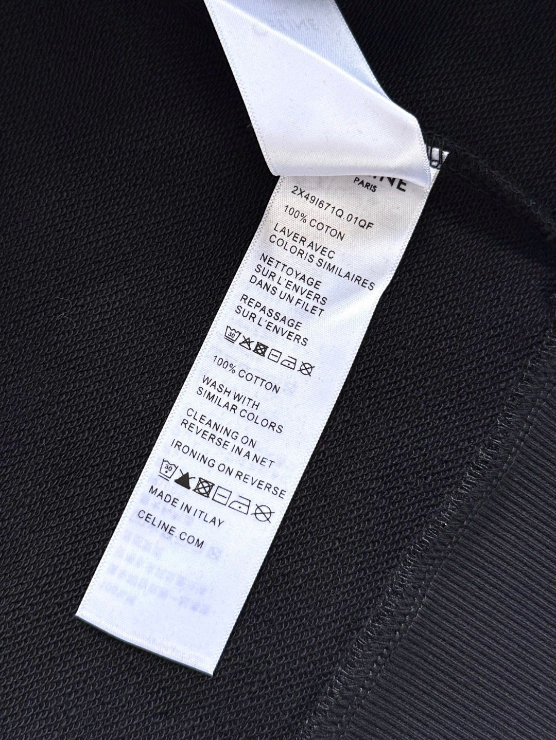 CELINE 赛琳 凯旋门刺绣圆领卫衣 长袖 黑色 B0 RY01O670Q-38AW