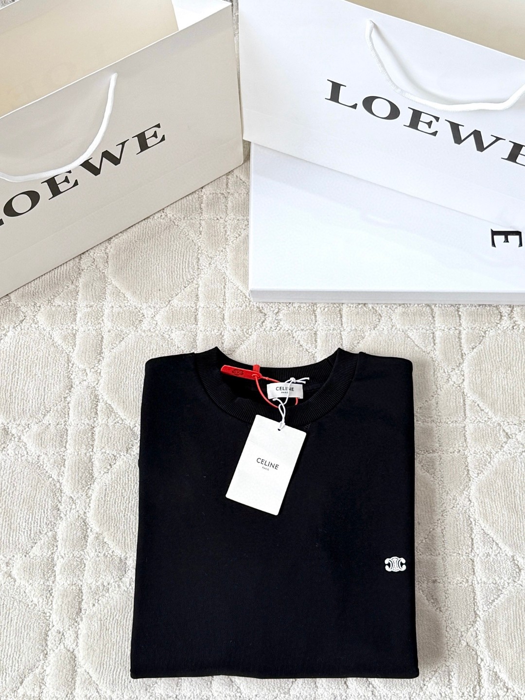 CELINE 赛琳 凯旋门刺绣圆领卫衣 长袖 黑色 B0 RY01O670Q-38AW