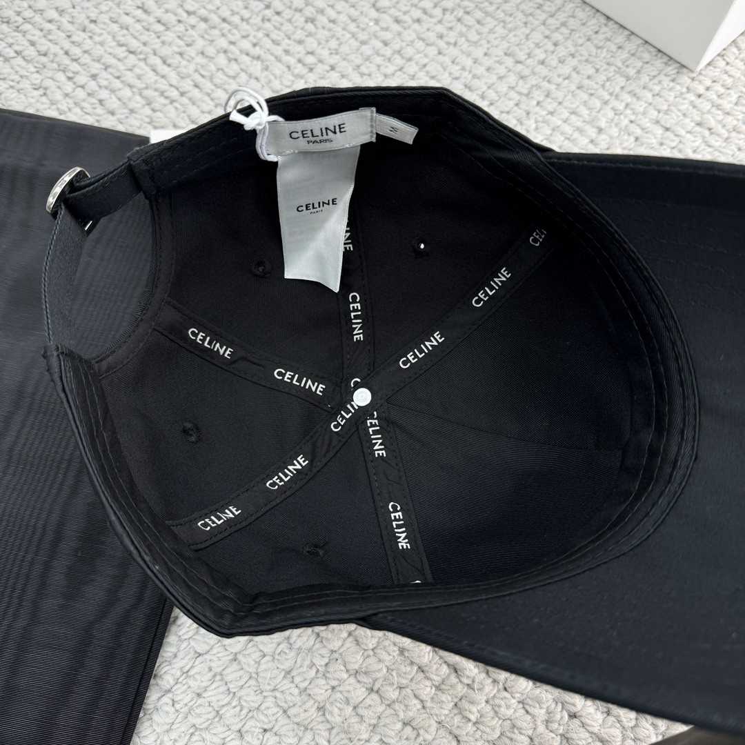 CELINE 赛琳 凯旋门小标绣花棒球帽 鸭舌帽 帽子 黑色 B0