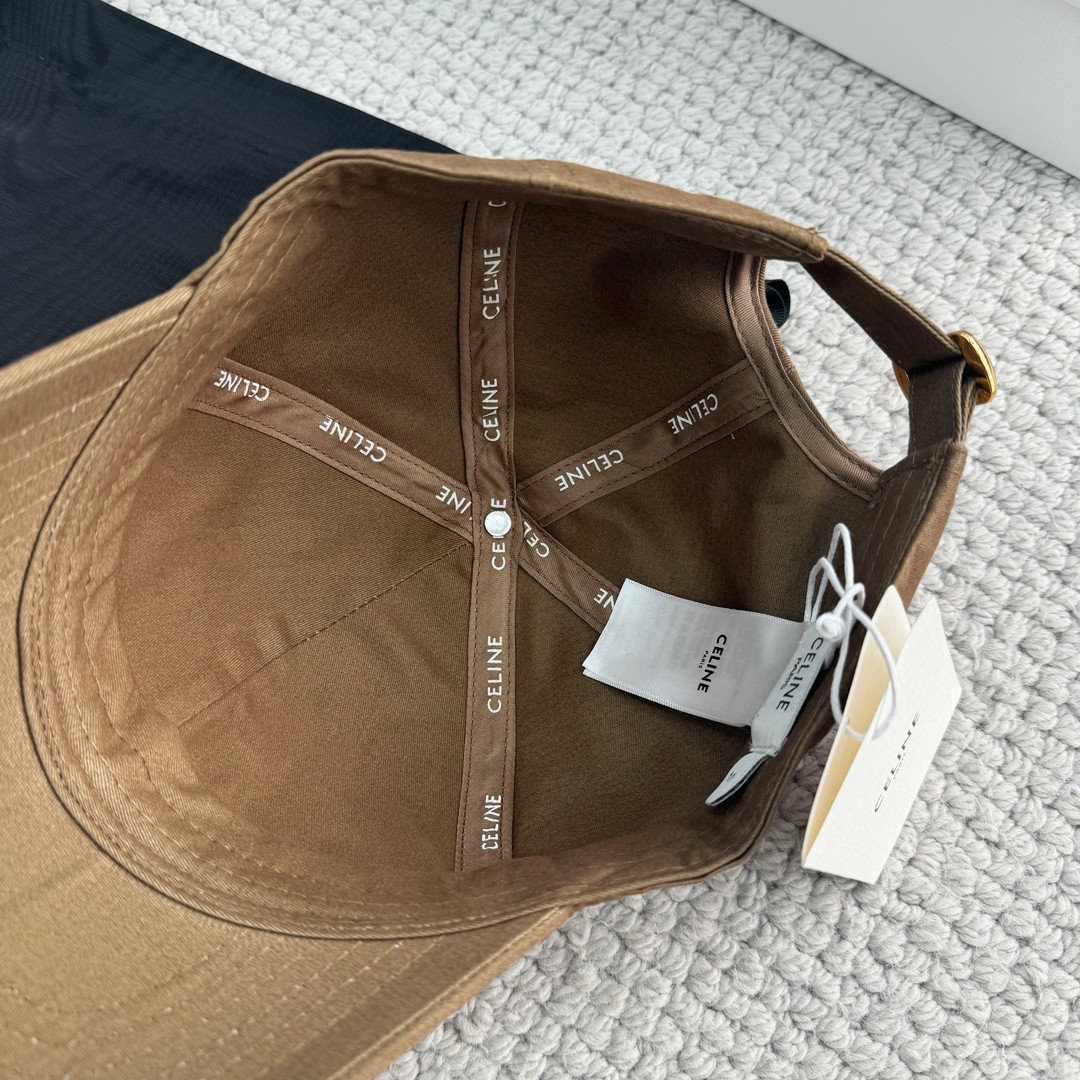 CELINE 赛琳 凯旋门绣花棒球帽 鸭舌帽 帽子 棕色 B0