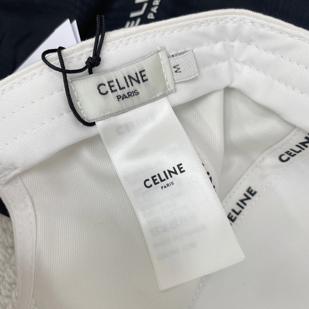 CELINE 赛琳 白色绣花棒球帽 鸭舌帽 帽子 白色 B0