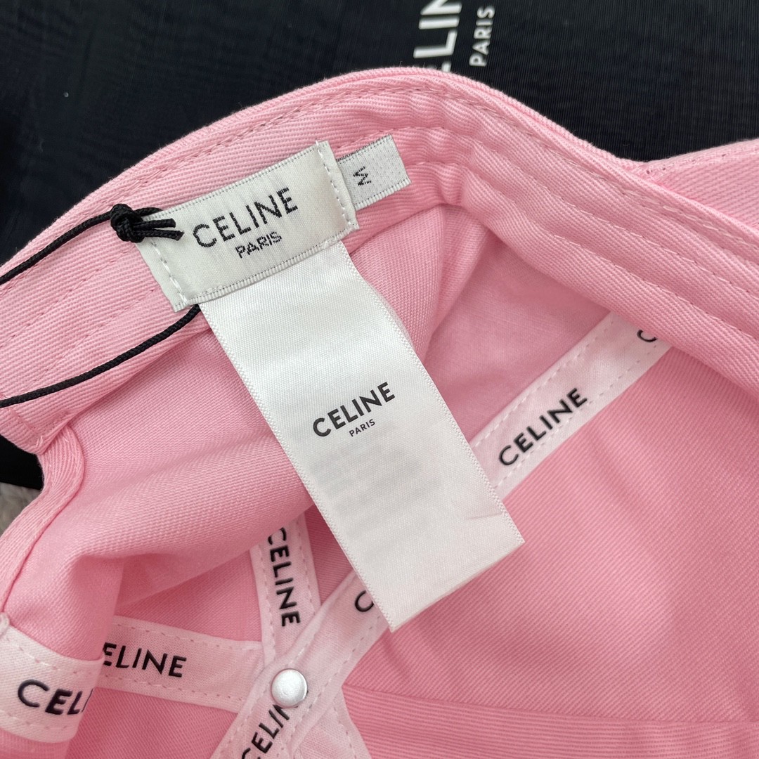 CELINE 赛琳 凯旋门绣花棒球帽 鸭舌帽 帽子 粉色 B0