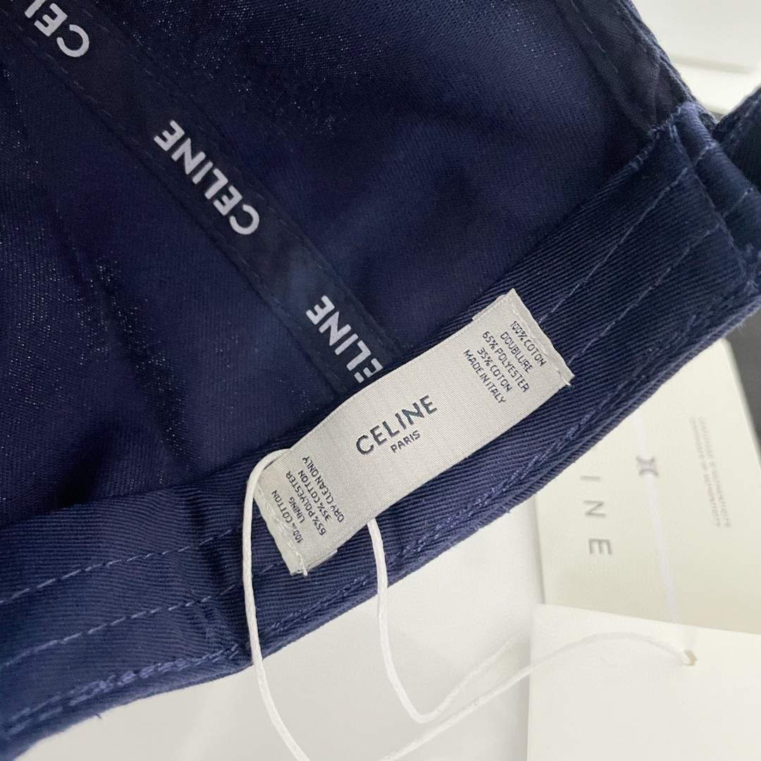 CELINE 赛琳 经典logo字母刺绣棒球帽 鸭舌帽 帽子 蓝色 B0