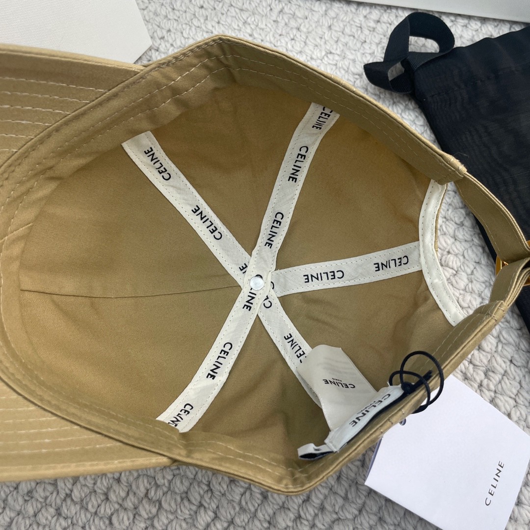 CELINE 赛琳 16字母绣花棒球帽 鸭舌帽 帽子 卡其色 B0