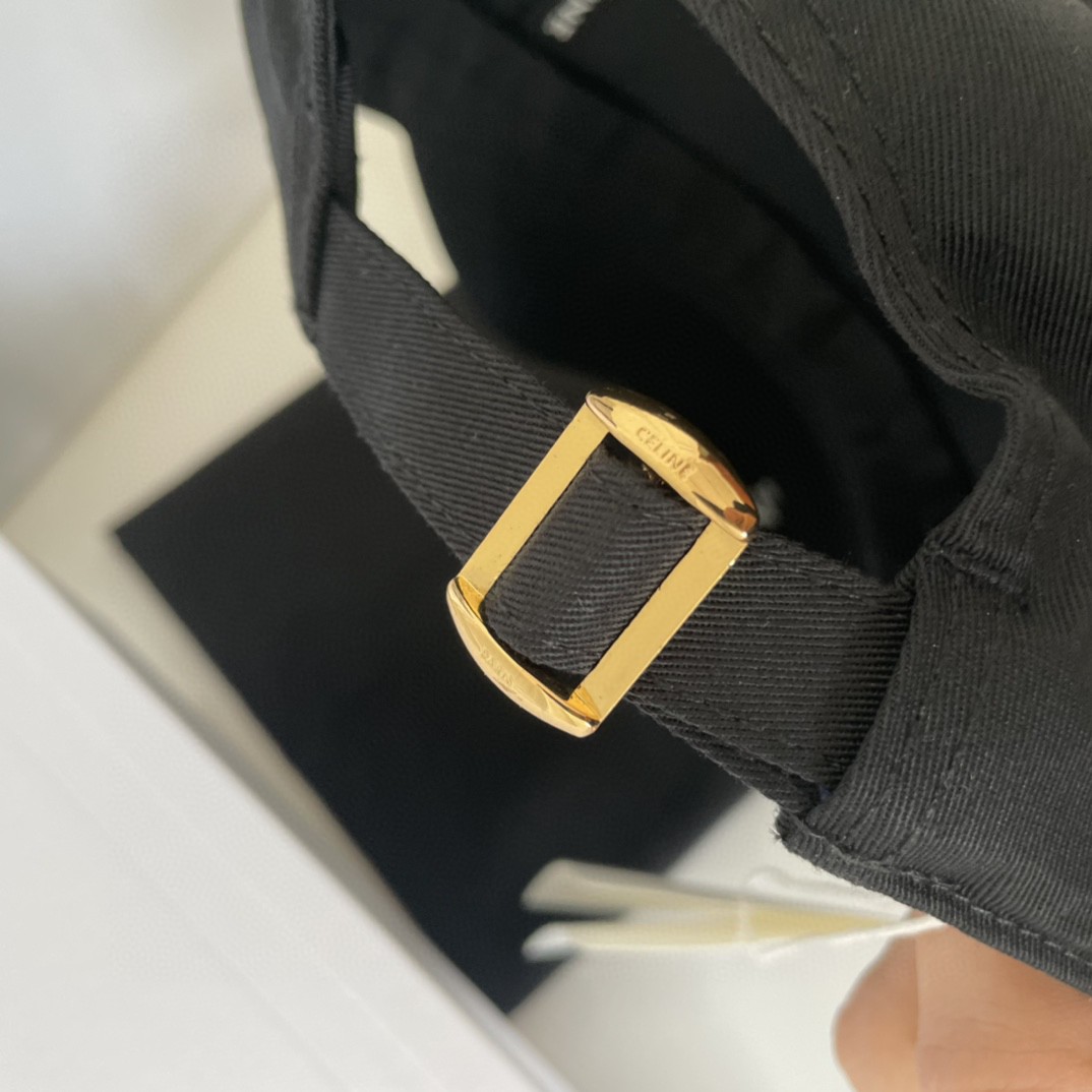 CELINE 赛琳 C字母绣花棒球帽 鸭舌帽 帽子 黑色 B0