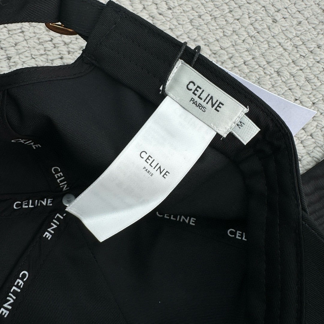 CELINE 赛琳 C字母绣花棒球帽 鸭舌帽 帽子 黑色 B0