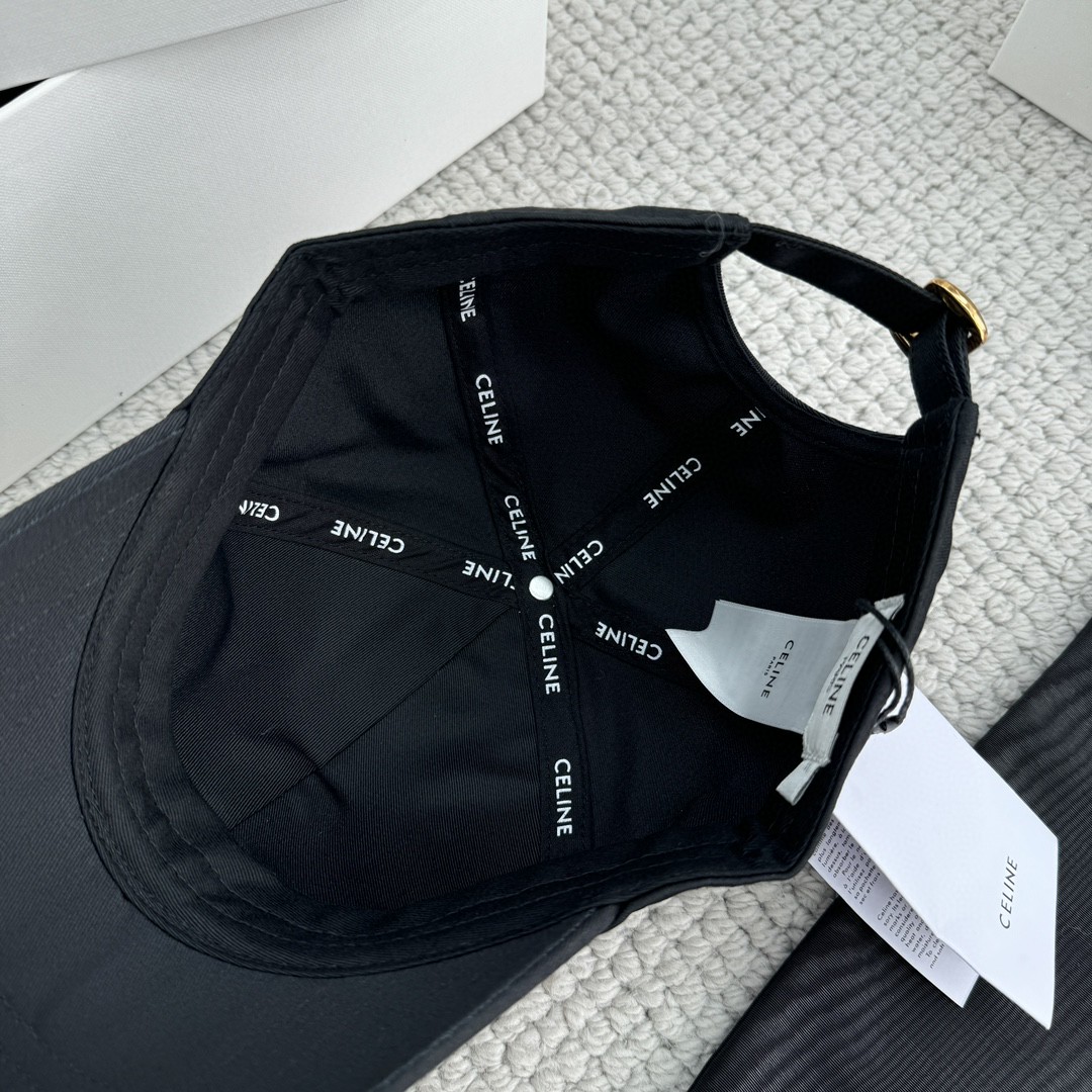 CELINE 赛琳 凯旋门绣花棒球帽 鸭舌帽 帽子 黑色 B0