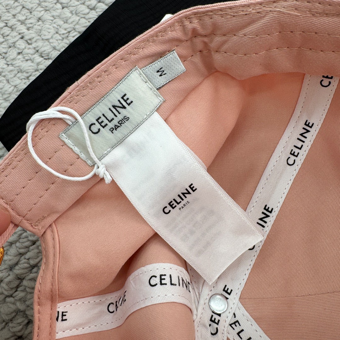 CELINE 赛琳 凯旋门绣花棒球帽 鸭舌帽 帽子 淡粉色 B0