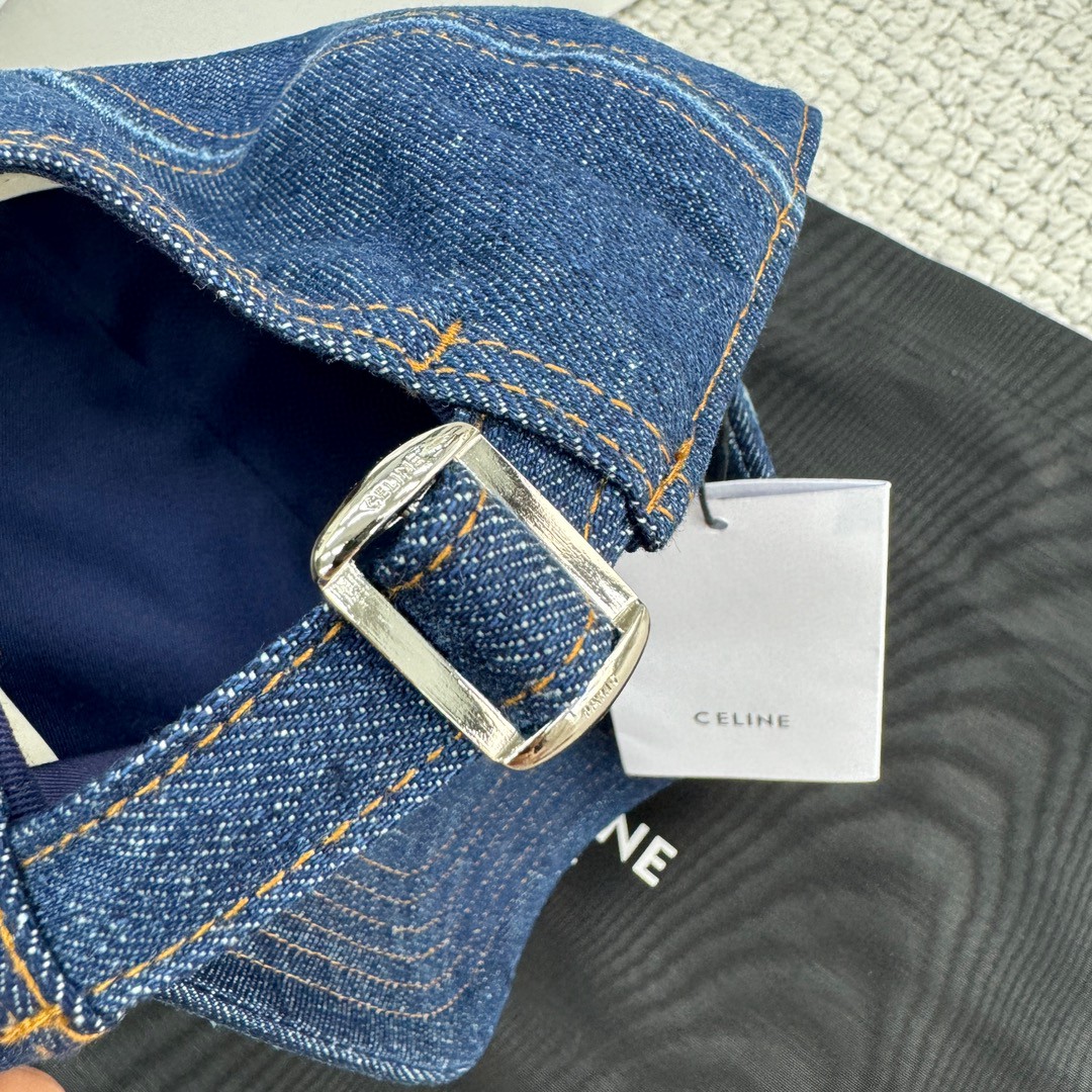 CELINE 赛琳 C字母水洗牛仔绣花棒球帽 鸭舌帽 帽子 蓝色 B0