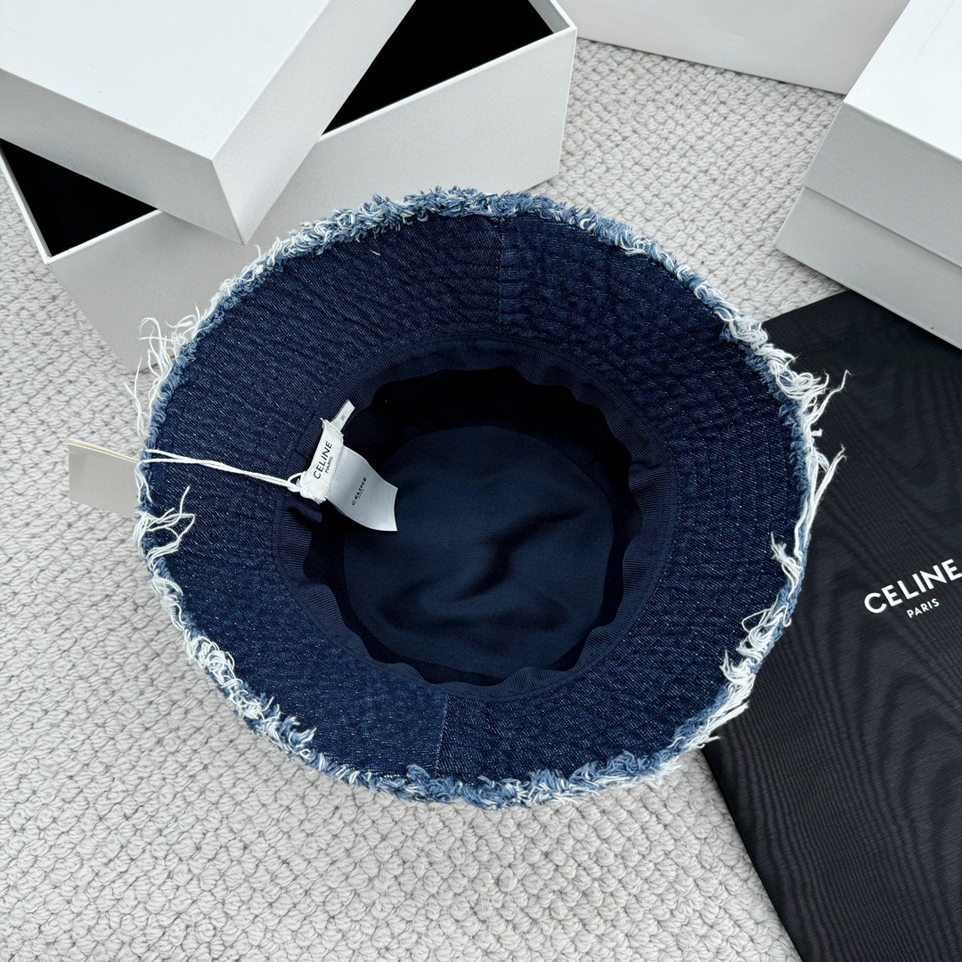 CELINE 赛琳 凯旋门水洗牛仔渔夫帽 帽子 蓝色 B0 