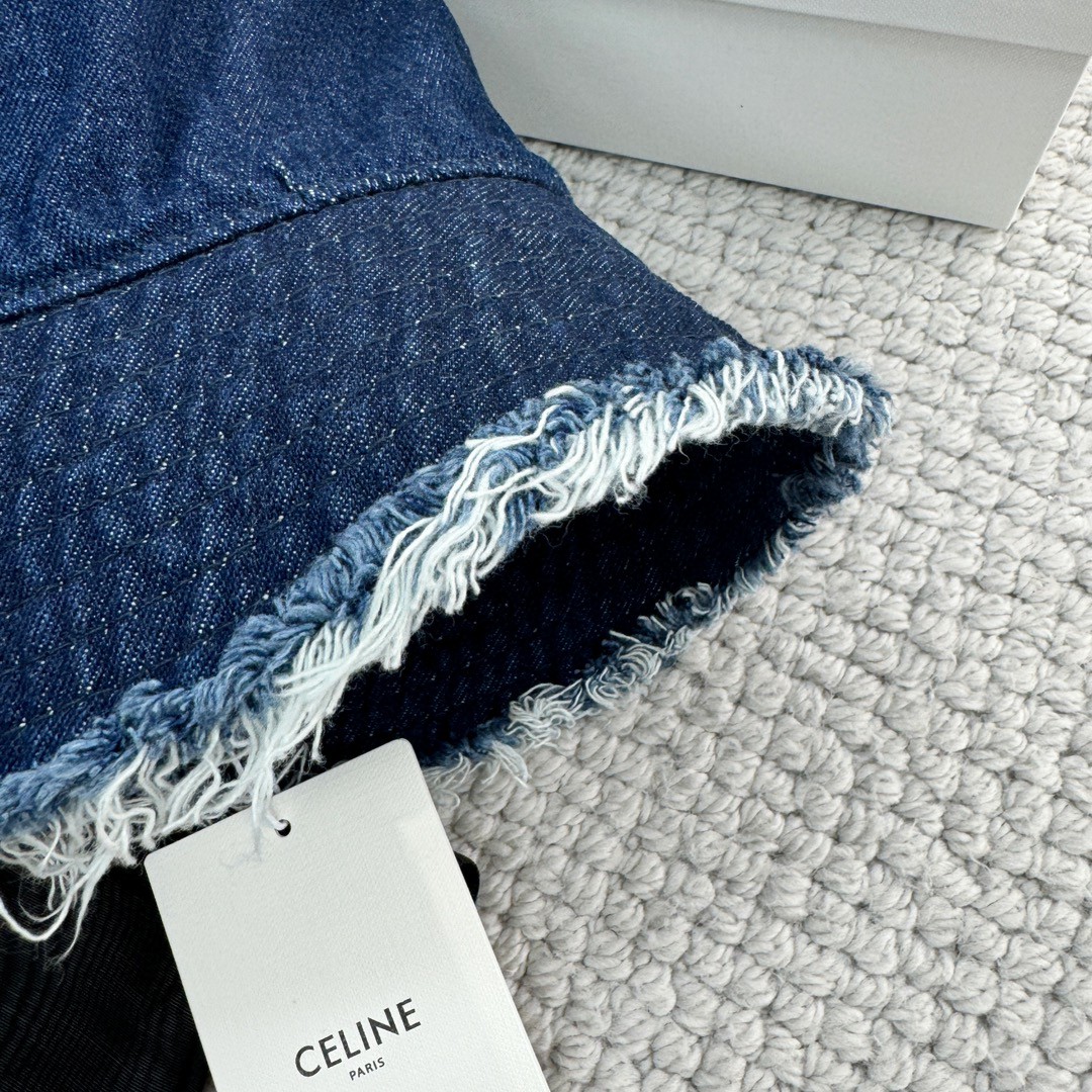 CELINE 赛琳 凯旋门水洗牛仔渔夫帽 帽子 蓝色 B0 