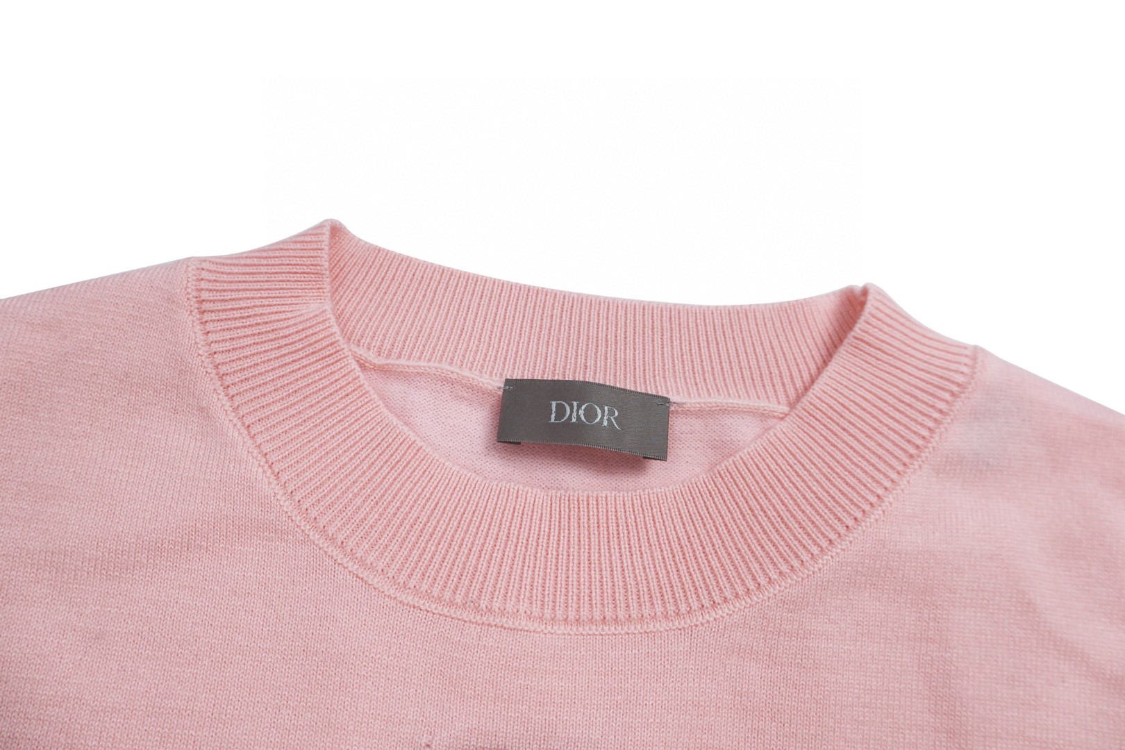 DIOR 迪奥 领口标识羊毛打底衫 毛衣 长袖 粉色 黑色 A5 
