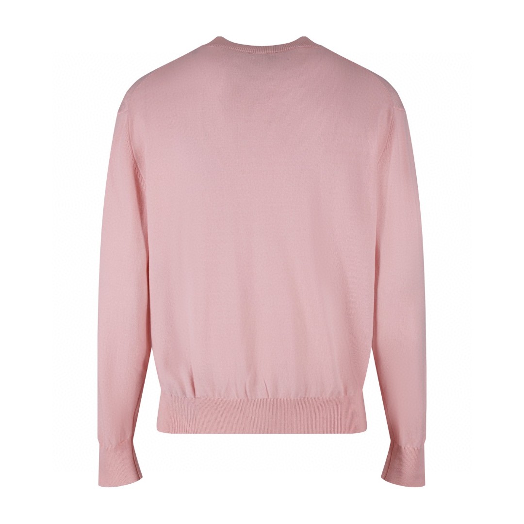 DIOR 迪奥 领口标识羊毛打底衫 毛衣 长袖 粉色 黑色 A5 