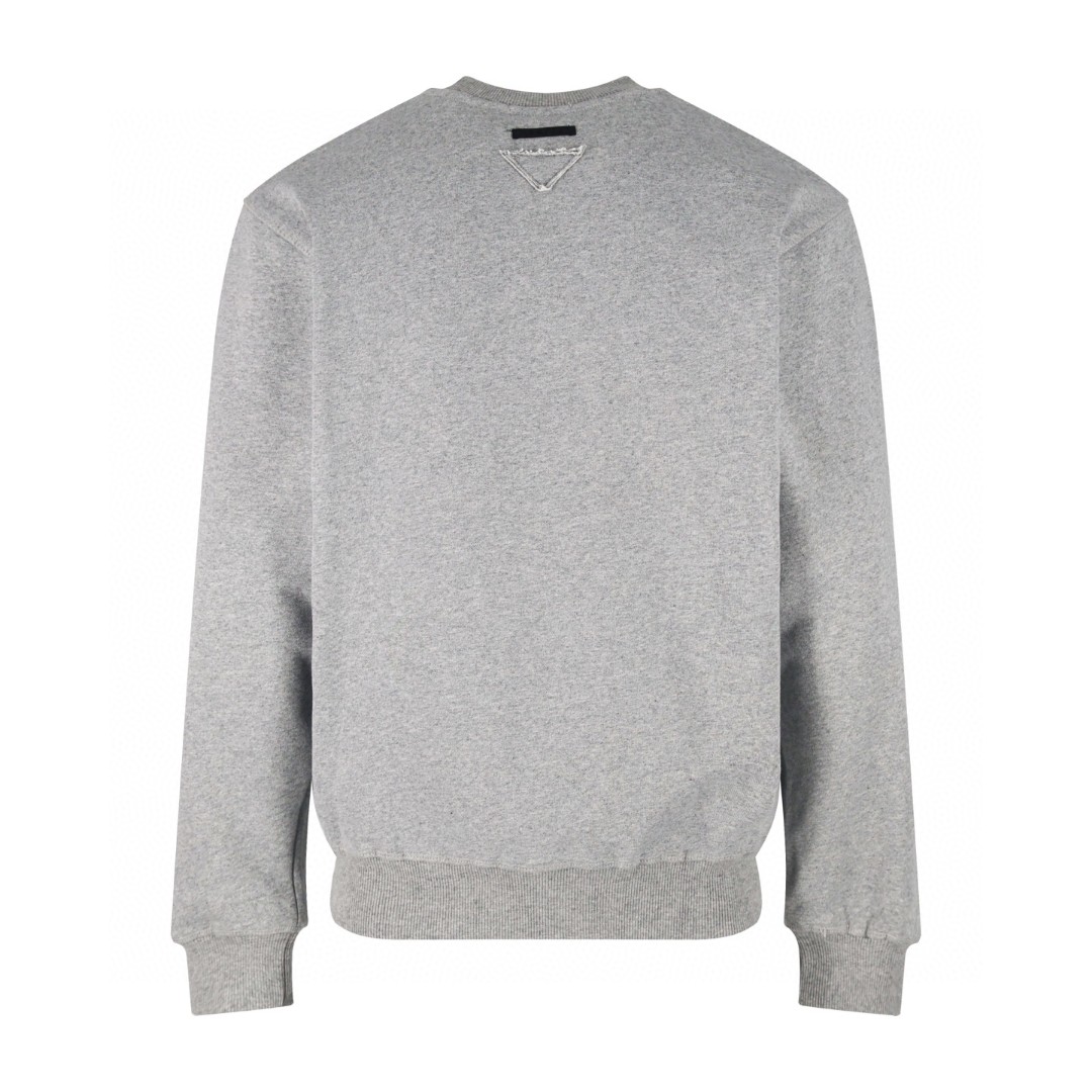 PRADA 普拉达 植绒标识圆领卫衣 长袖 灰色 A5 UJL74C-170Z-F0031-S-OOO