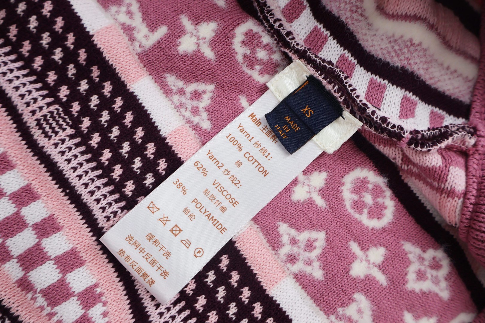 LOUIS VUITTON 路易威登 Nigo联名款 高领半拉链民族风毛衣 外套 夹克 棕色 粉色 C5 1AIM80