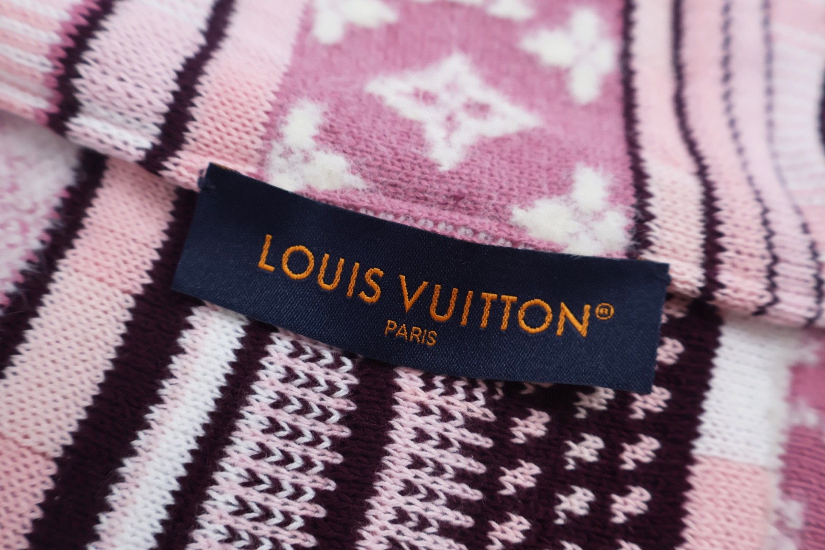 LOUIS VUITTON 路易威登 Nigo联名款 高领半拉链民族风毛衣 外套 夹克 棕色 粉色 C5 1AIM80