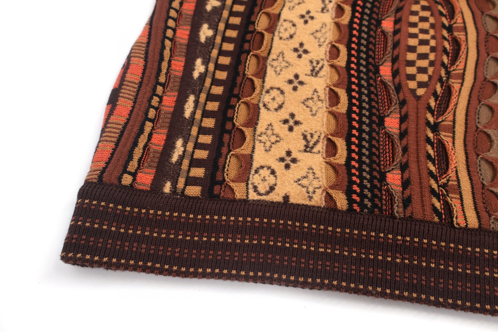 LOUIS VUITTON 路易威登 Nigo联名款 高领半拉链民族风毛衣 外套 夹克 棕色 粉色 C5 1AIM80