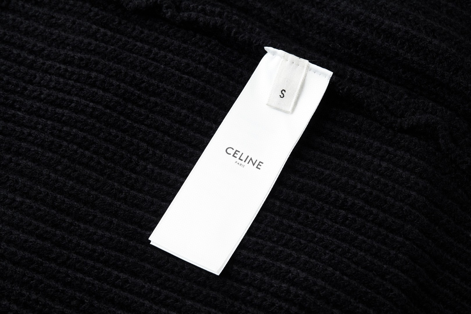 CELINE 赛琳 贴皮针织帽衫 连帽毛衣 卫衣 长袖 外套 黑色 B5 RY01K0ZPY-38NO