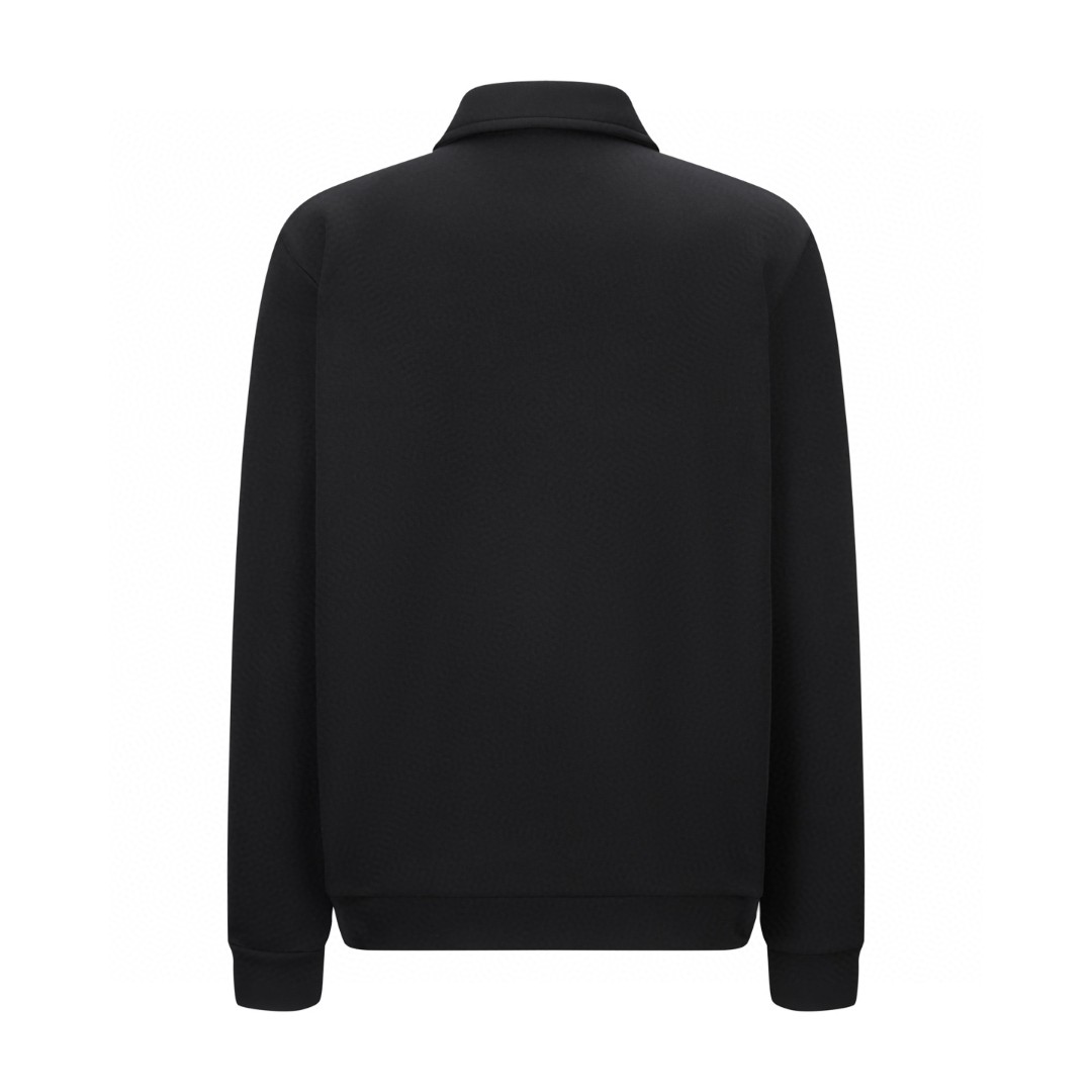 PRADA 普拉达 翻领太空棉拉链夹克 外套 长袖 黑色 B5