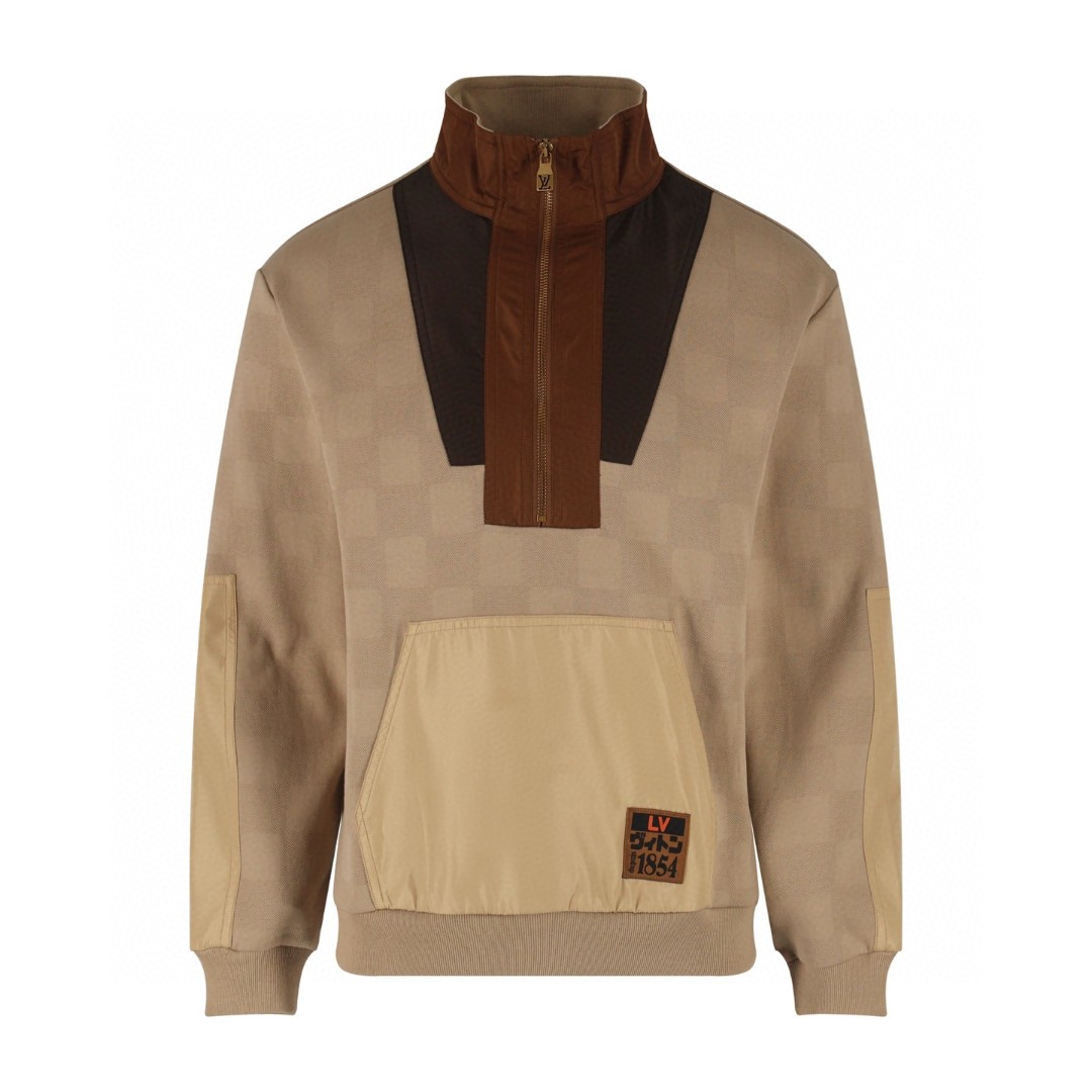 LOUIS VUITTON 路易威登 Nigo联名款 棋盘格半拉链撞色卫衣 夹克 外套 B0 1AIMK0