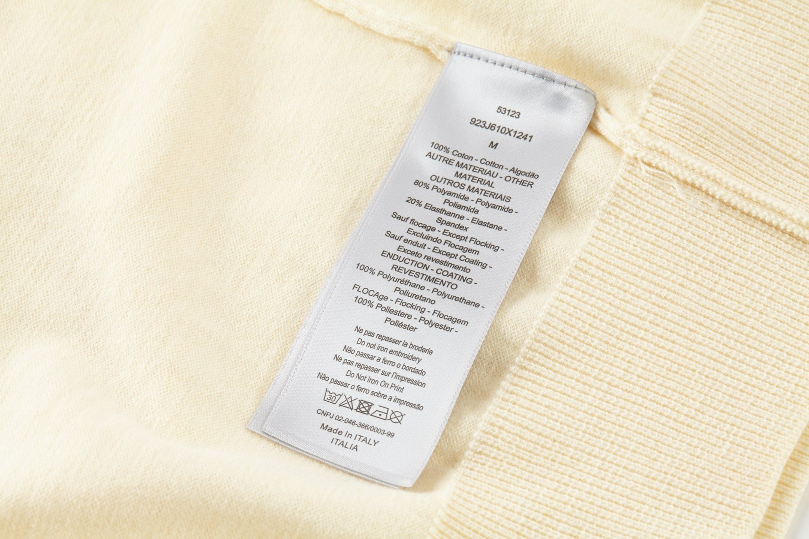 DIOR 迪奥 领口标识羊毛打底衫 毛衣 长袖 米白色 A5 543M620A2019-C020