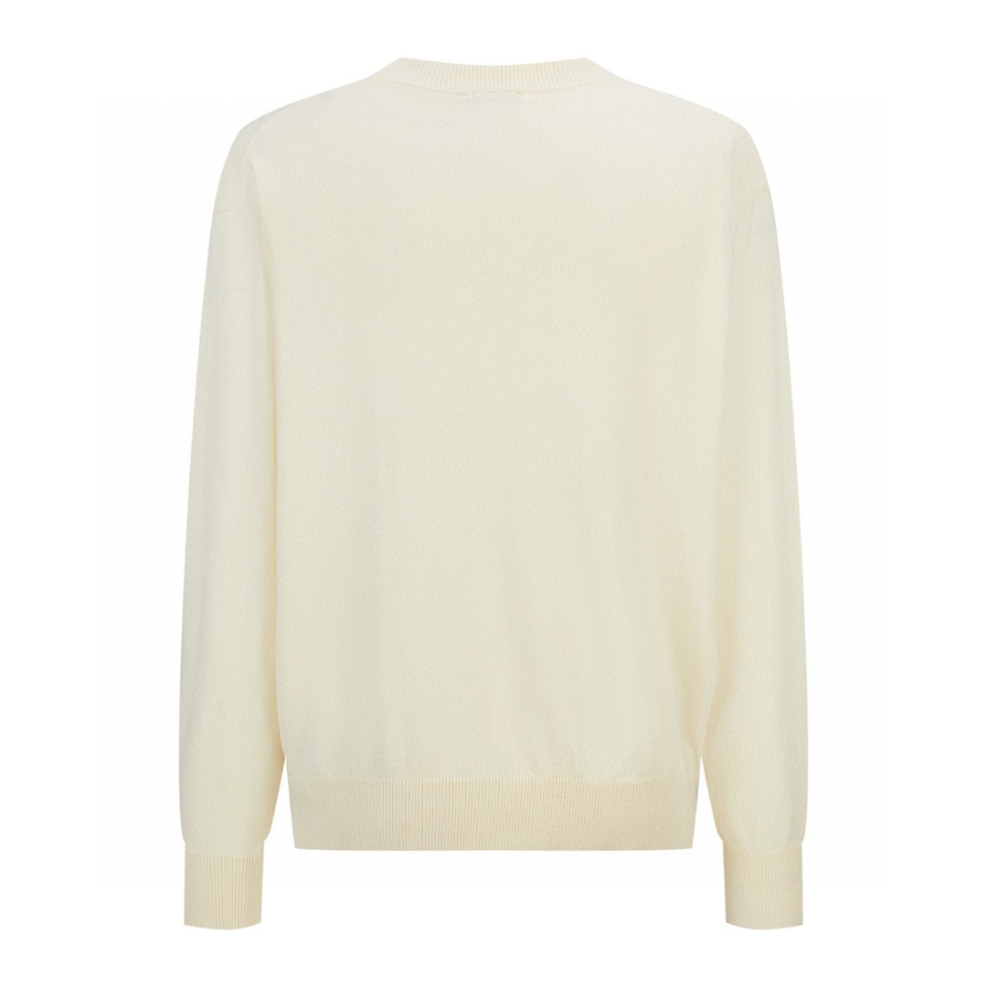 DIOR 迪奥 领口标识羊毛打底衫 毛衣 长袖 米白色 A5 543M620A2019-C020