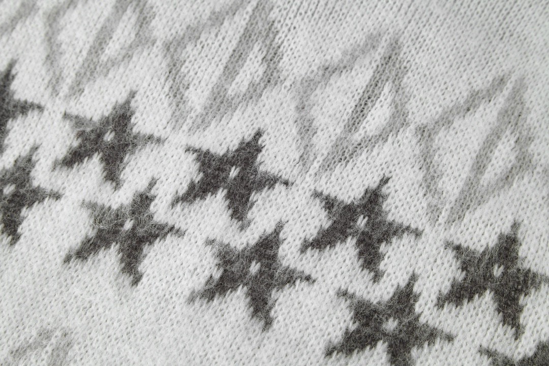 DIOR 迪奥 星星针织羊毛毛衣 长袖 秋冬款 灰色 B0 413M638AT778-C088