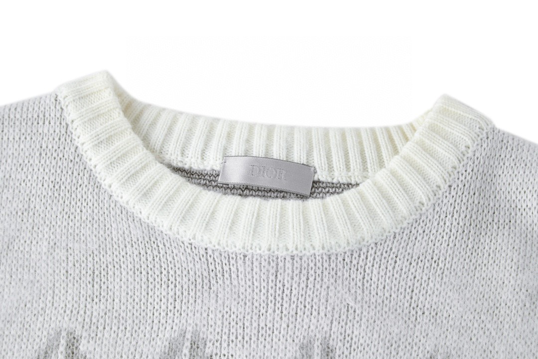 DIOR 迪奥 星星针织羊毛毛衣 长袖 秋冬款 灰色 B0 413M638AT778-C088