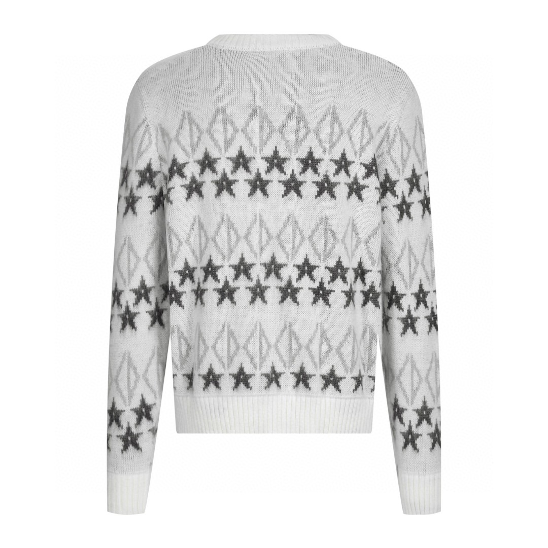 DIOR 迪奥 星星针织羊毛毛衣 长袖 秋冬款 灰色 B0 413M638AT778-C088