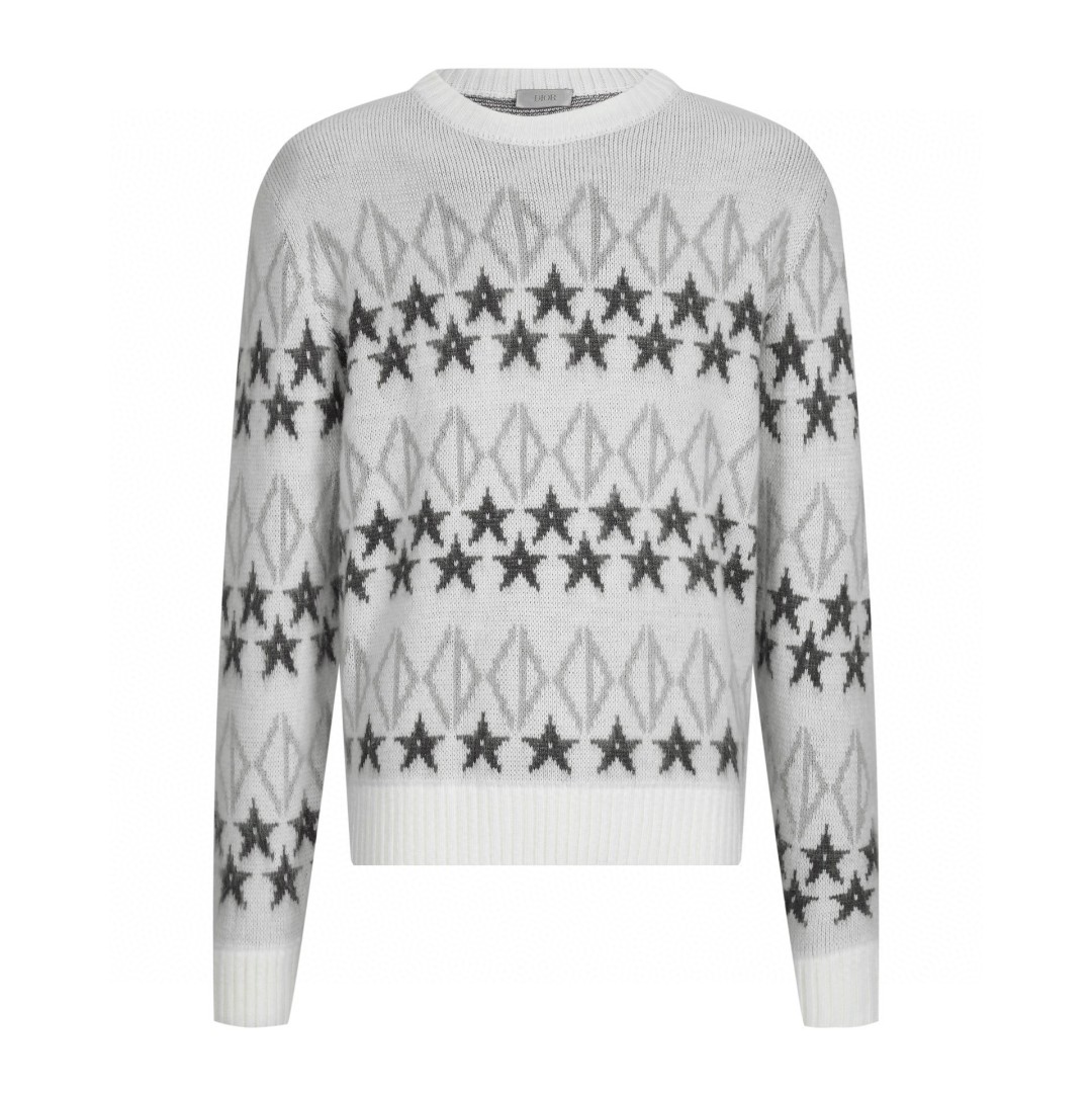 DIOR 迪奥 星星针织羊毛毛衣 长袖 秋冬款 灰色 B0 413M638AT778-C088