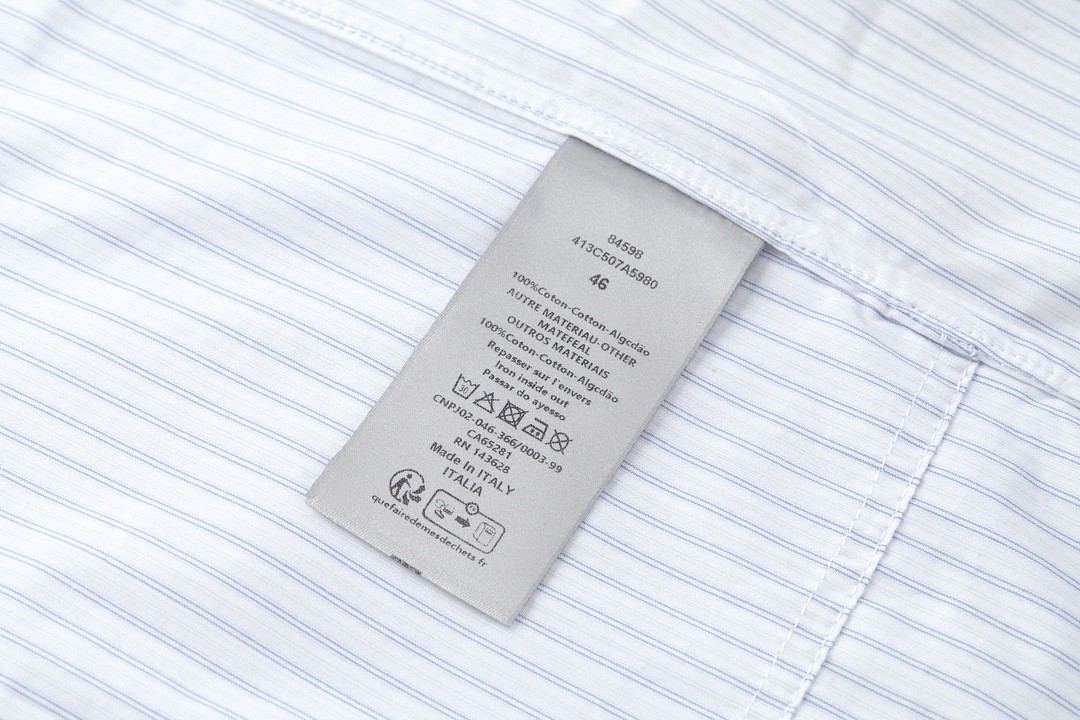DIOR 迪奥 条纹拼接拉链衬衫 防晒衣 外套 长袖 白蓝 B0 413C507A5980-C075-B0