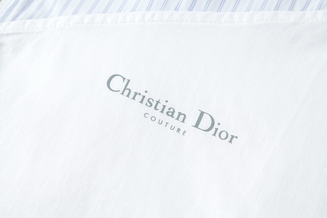 DIOR 迪奥 条纹拼接拉链衬衫 防晒衣 外套 长袖 白蓝 B0 413C507A5980-C075-B0