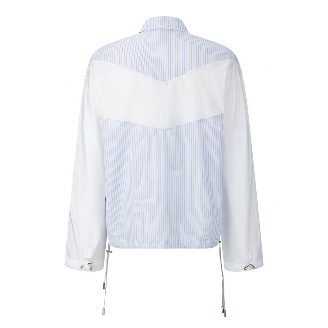 DIOR 迪奥 条纹拼接拉链衬衫 防晒衣 外套 长袖 白蓝 B0 413C507A5980-C075-B0