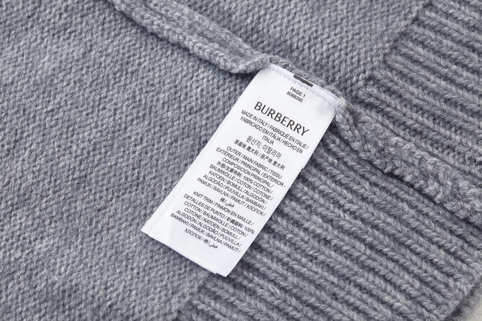 Burberry 巴宝莉 战马提花圆领毛衣 针织衫 长袖 白色 黑色 灰色 B0 81030451