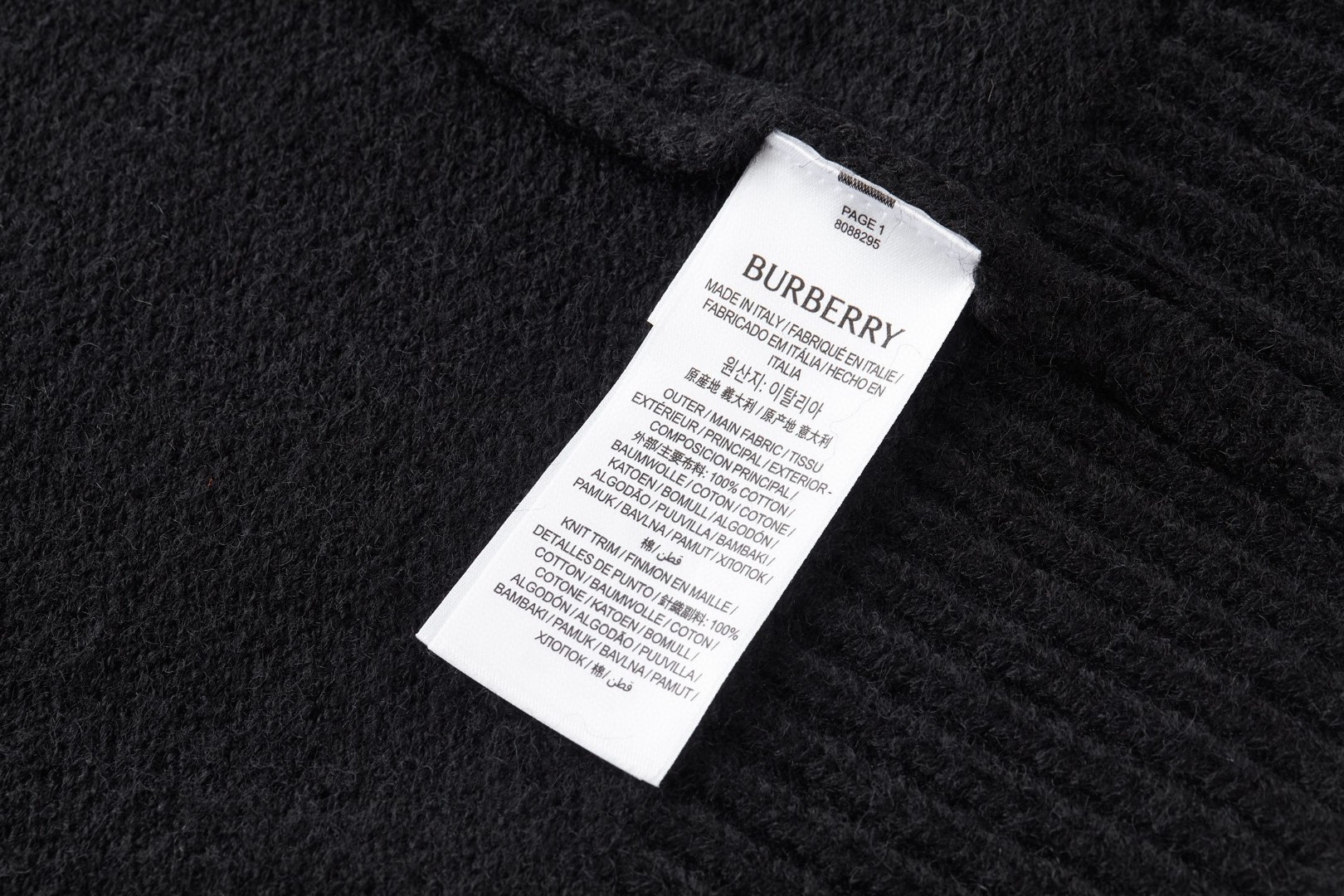 Burberry 巴宝莉 战马提花圆领毛衣 针织衫 长袖 白色 黑色 灰色 B0 81030451