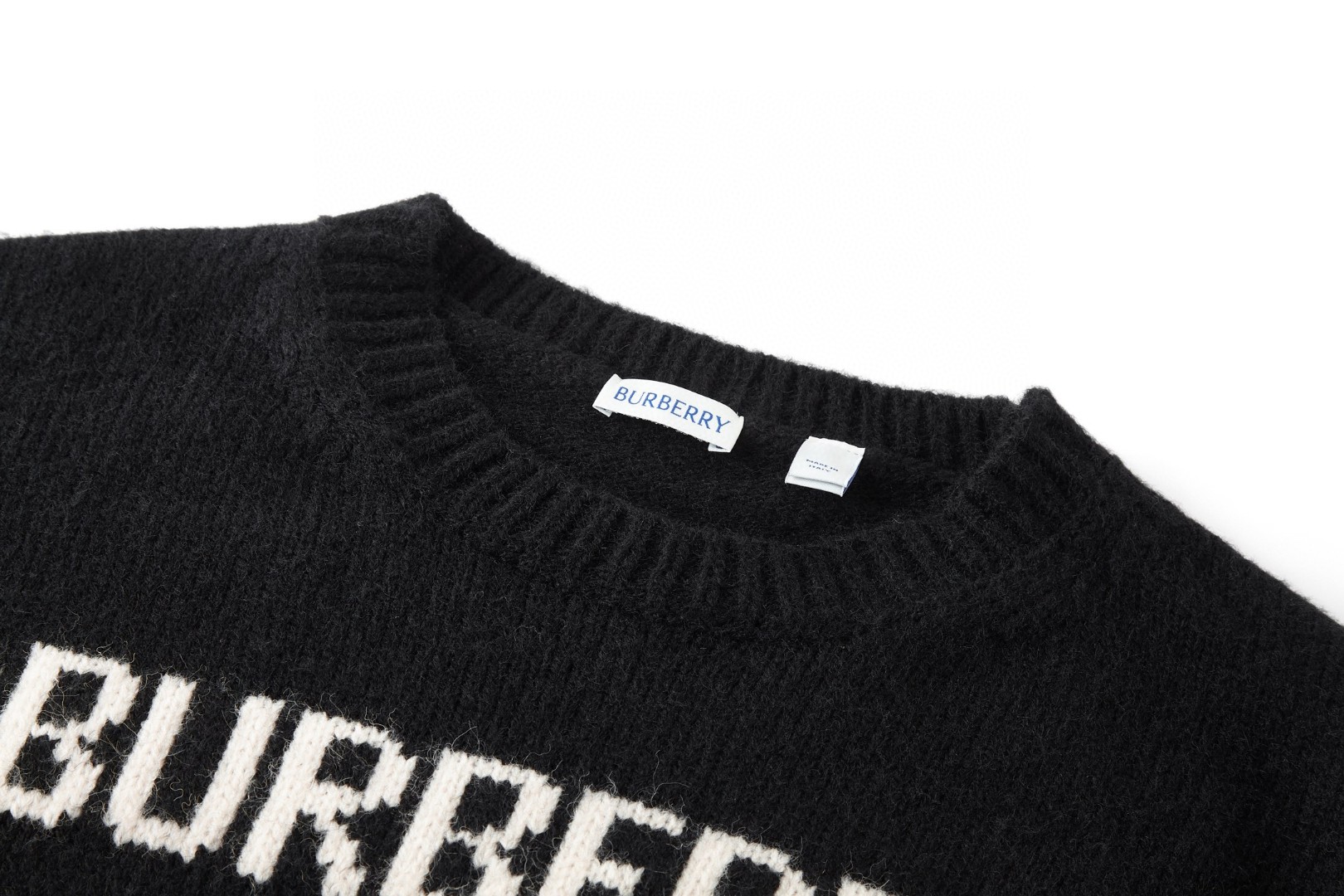 Burberry 巴宝莉 战马提花圆领毛衣 针织衫 长袖 白色 黑色 灰色 B0 81030451