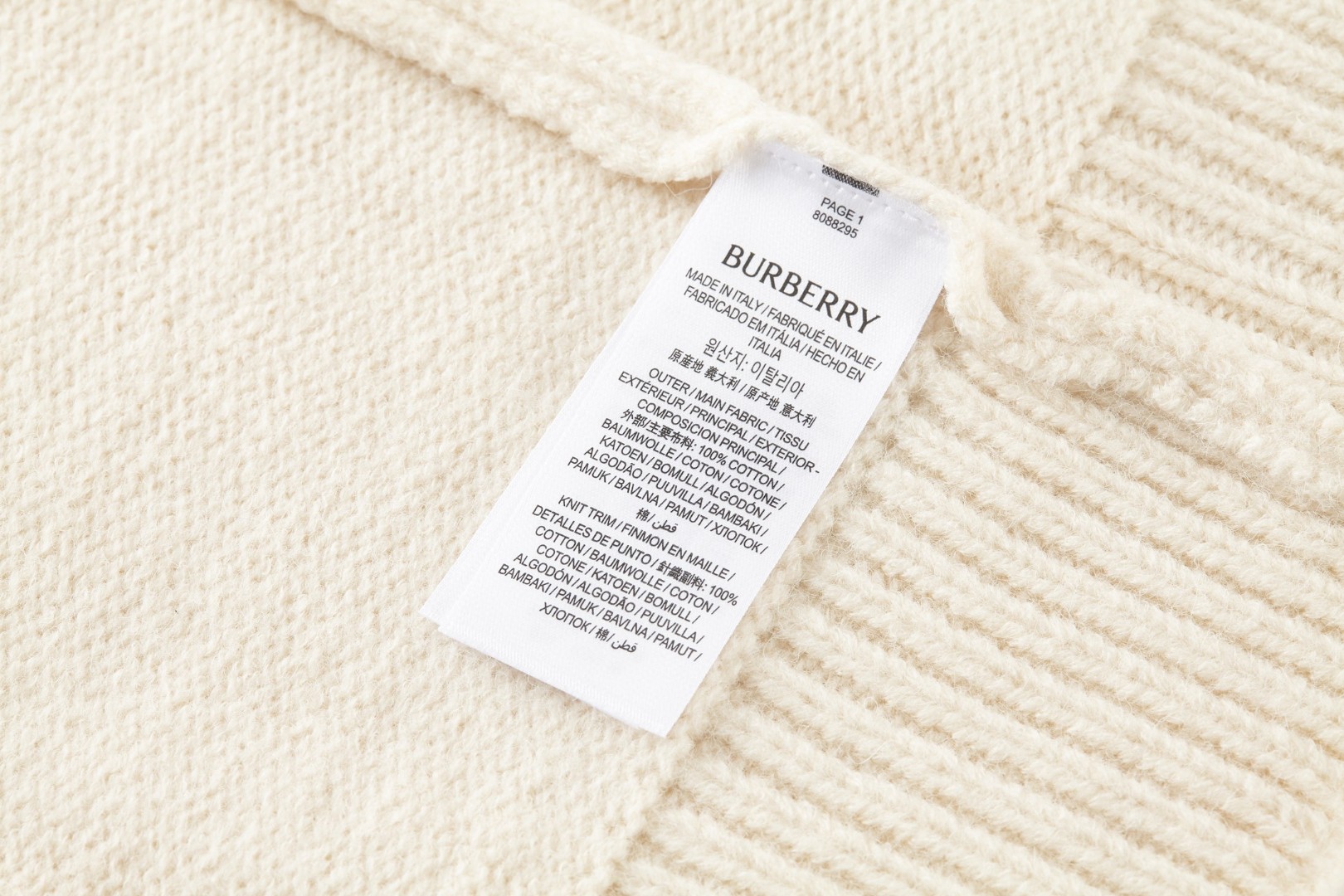 Burberry 巴宝莉 战马提花圆领毛衣 针织衫 长袖 白色 黑色 灰色 B0 81030451