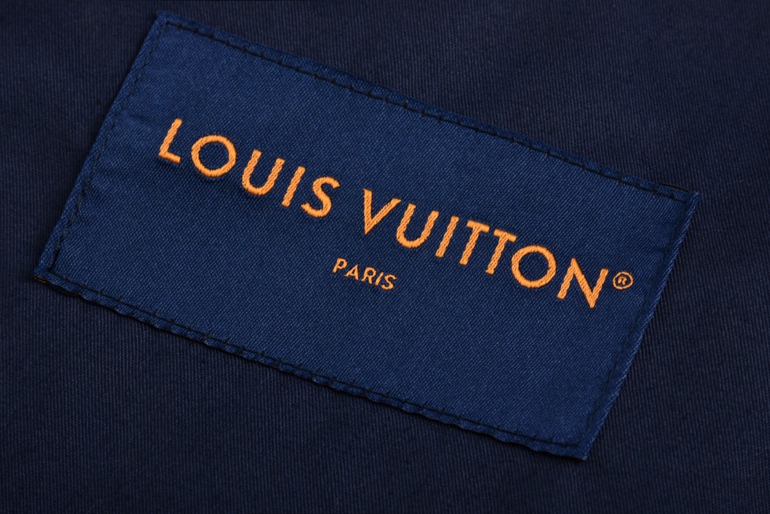 LOUIS VUITTON 路易威登 Timberland 联名款 藤蔓靴线绣花牛仔外套 牛仔衣 上衣 夹克 棕色 C0 1AFWXM