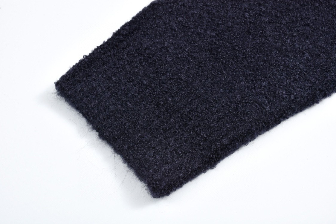 MIU MIU 缪缪 小刺绣logo羊毛圆领毛衣 长袖 深蓝色 B0