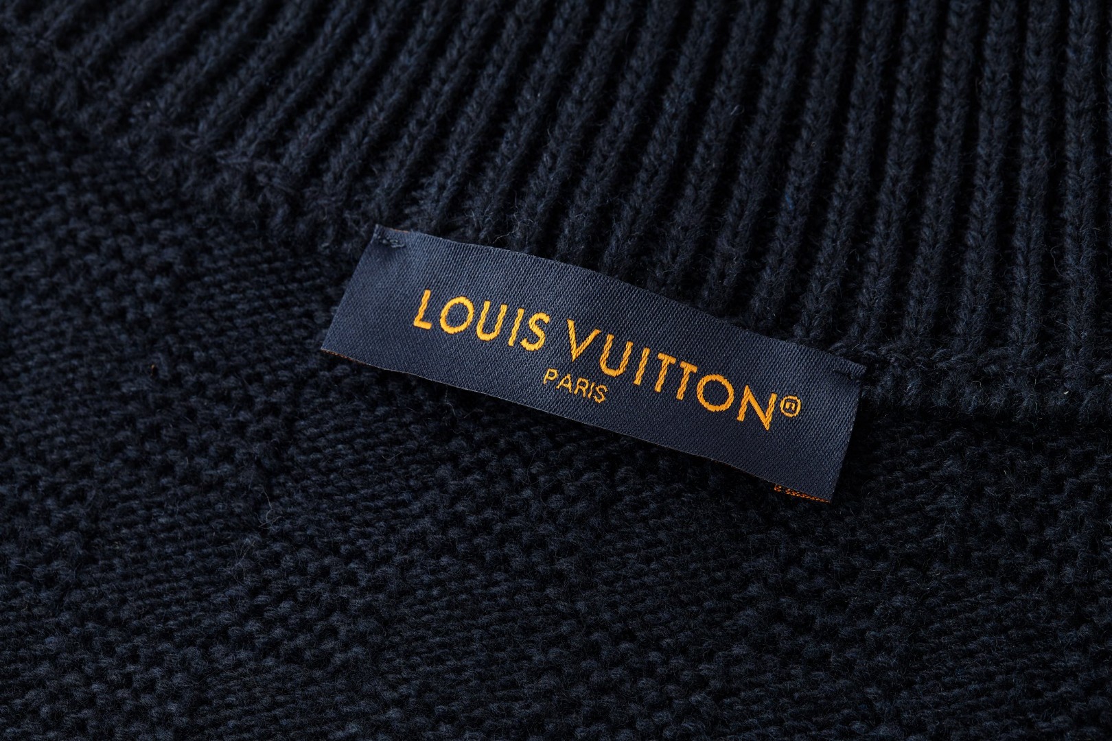 LOUIS VUITTON 路易威登 棋盘格半拉链羊毛毛衣 外套 藏蓝色 B0 1AIHNC