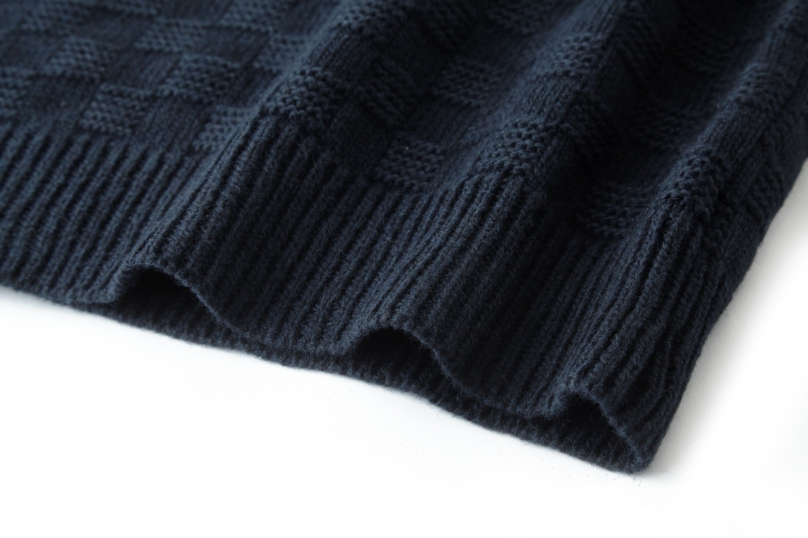 LOUIS VUITTON 路易威登 棋盘格半拉链羊毛毛衣 外套 藏蓝色 B0 1AIHNC