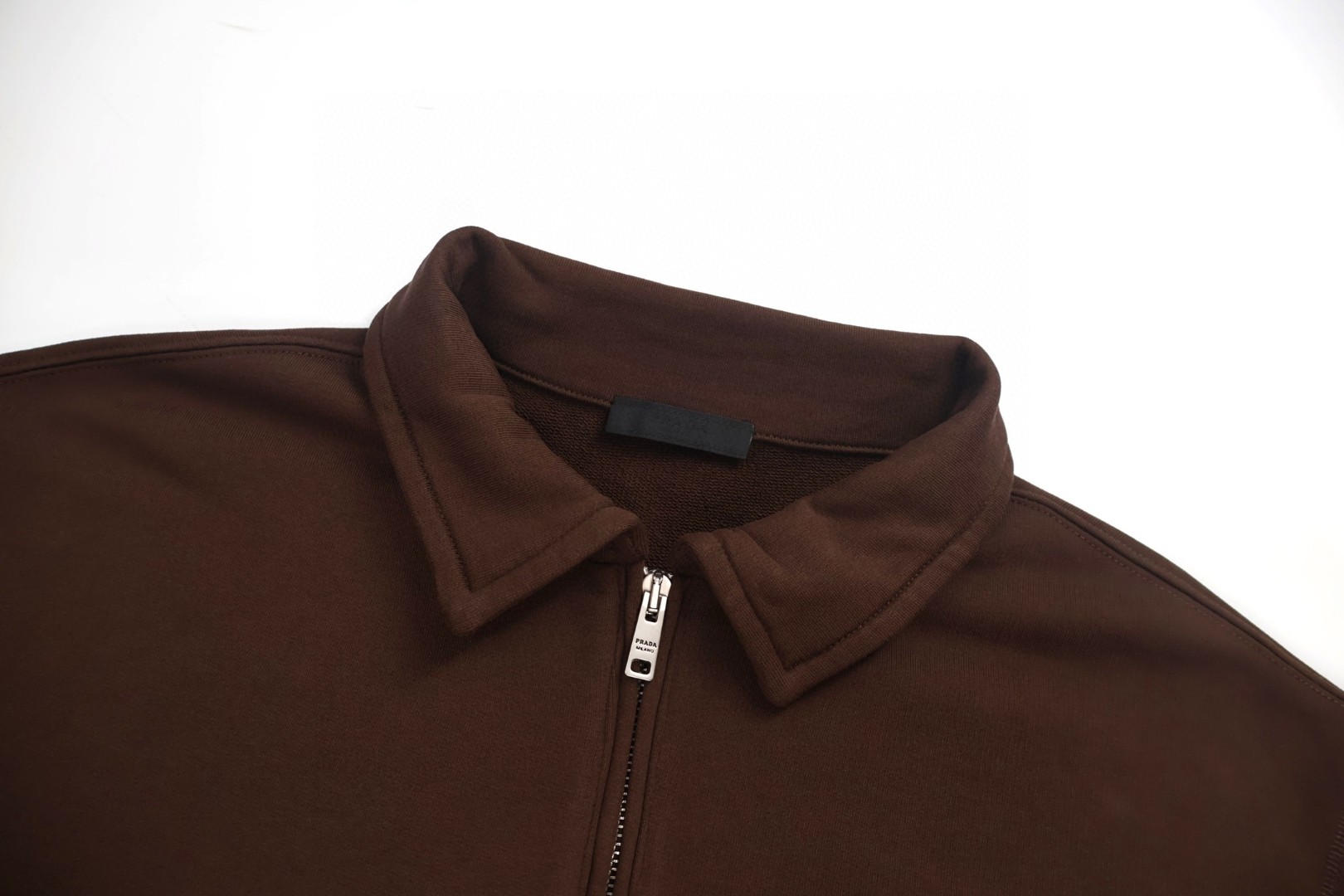 PRADA 普拉达 布标翻领卫衣 外套 长袖 棕色 B0 UJL55C-1YFT-F0324-S-OOO