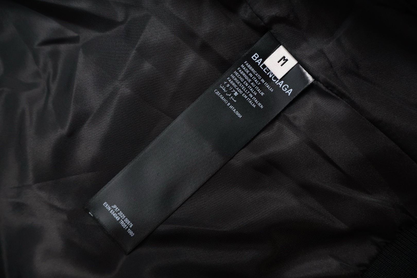 Balenciaga 巴黎世家 白刺绣飞行棉服 夹克 棒球服 外套 长袖 秋冬 黑色 C0