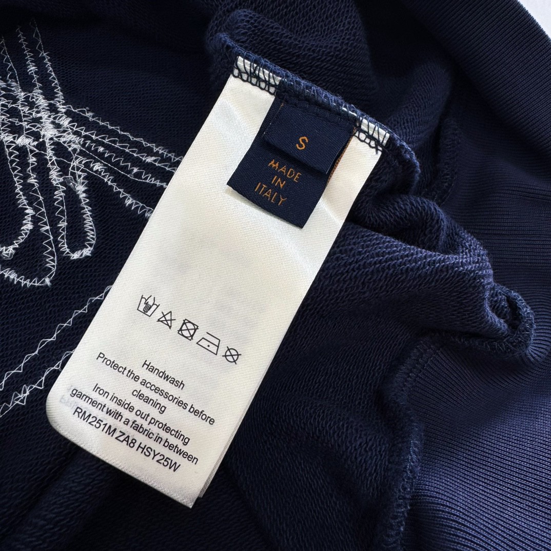 LOUIS VUITTON 路易威登 LV 绳袖帽绳连帽卫衣 圆领 长袖 蓝色 B5 1AFR32