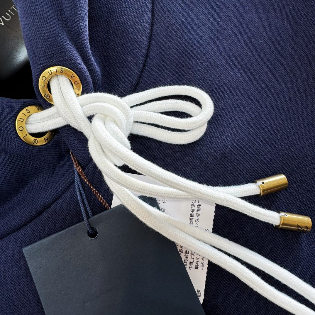 LOUIS VUITTON 路易威登 LV 绳袖帽绳连帽卫衣 圆领 长袖 蓝色 B5 1AFR32