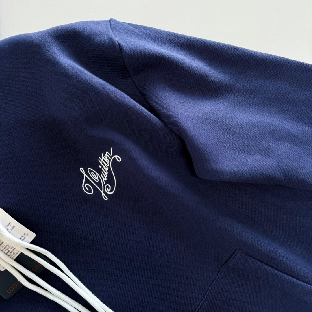 LOUIS VUITTON 路易威登 LV 绳袖帽绳连帽卫衣 圆领 长袖 蓝色 B5 1AFR32