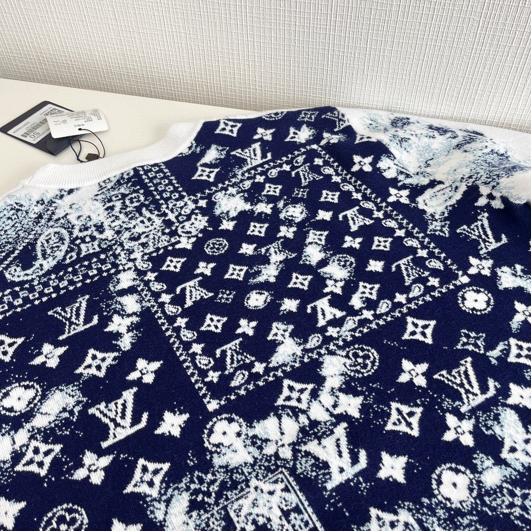 LOUIS VUITTON 路易威登 腰果花渐变套头毛衣 外套 白色 C0 1AA5FC